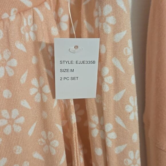 Wonderly Orange Pajama Set Soft Knit Sleepwear - Picture 7 of 10